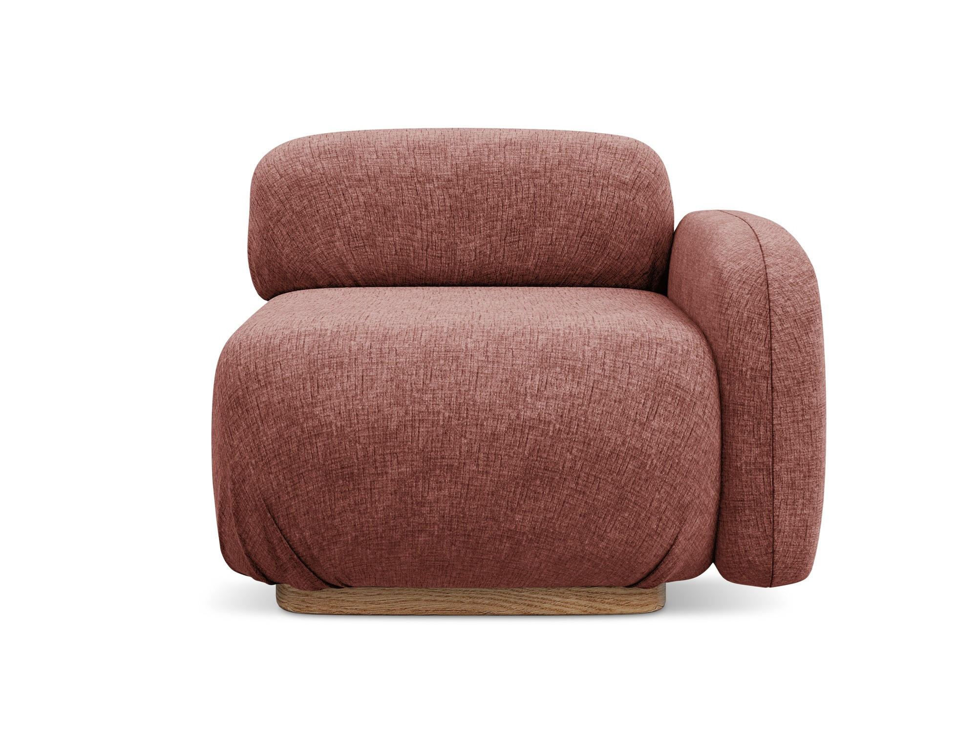 SOFAELEMENT Rechts Chenille Stoff Pink - Pink/Hellrosa, Holz/Textil (95/73/95cm) - Makamii