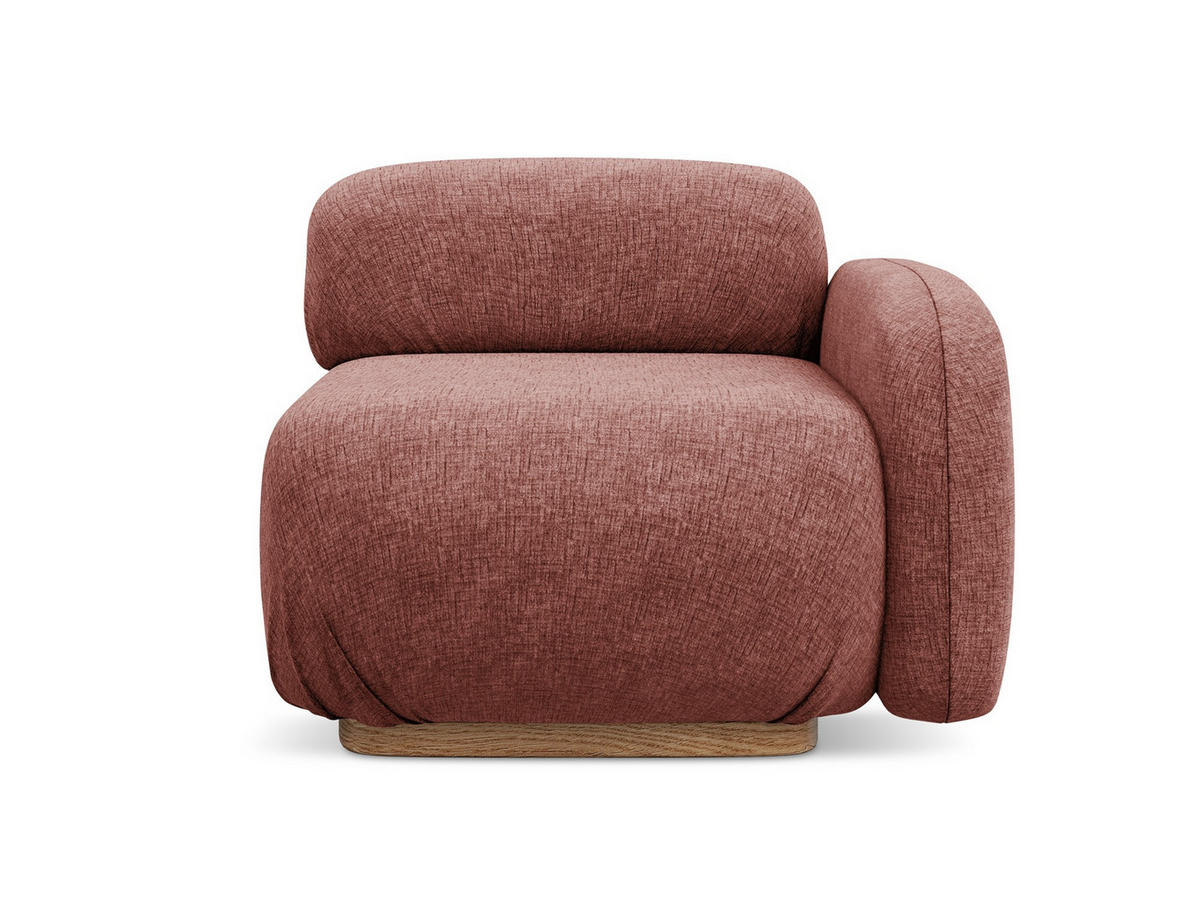 SOFAELEMENT Rechts Chenille Stoff Pink - Pink/Hellrosa, Holz/Textil (95/73/95cm) - Makamii
