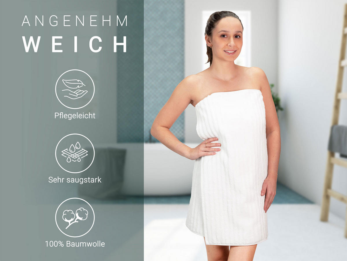 DUSCHTÜCHER, 5er-Set, 70x140 cm, 100% Baumwolle - Weiß, Textil (70/140cm) - Zollner