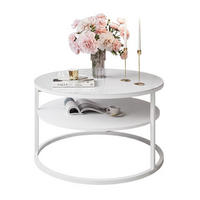 COUCHTISCH CIRI GLASS mit Regal - Weiß, Glas (70/70/47.4cm) - Lookway