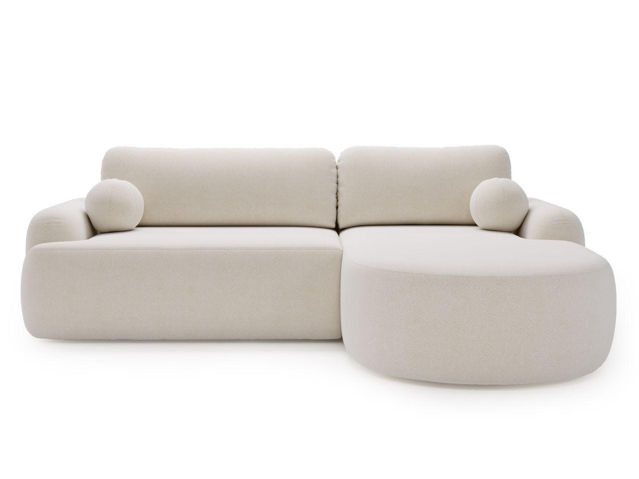 ECKSOFA Aurio weiß Rechts - Weiß, Holz/Textil (261/177cm) - Graingold