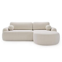 ECKSOFA Aurio weiß Rechts - Weiß, Holz/Textil (261/177cm) - Graingold