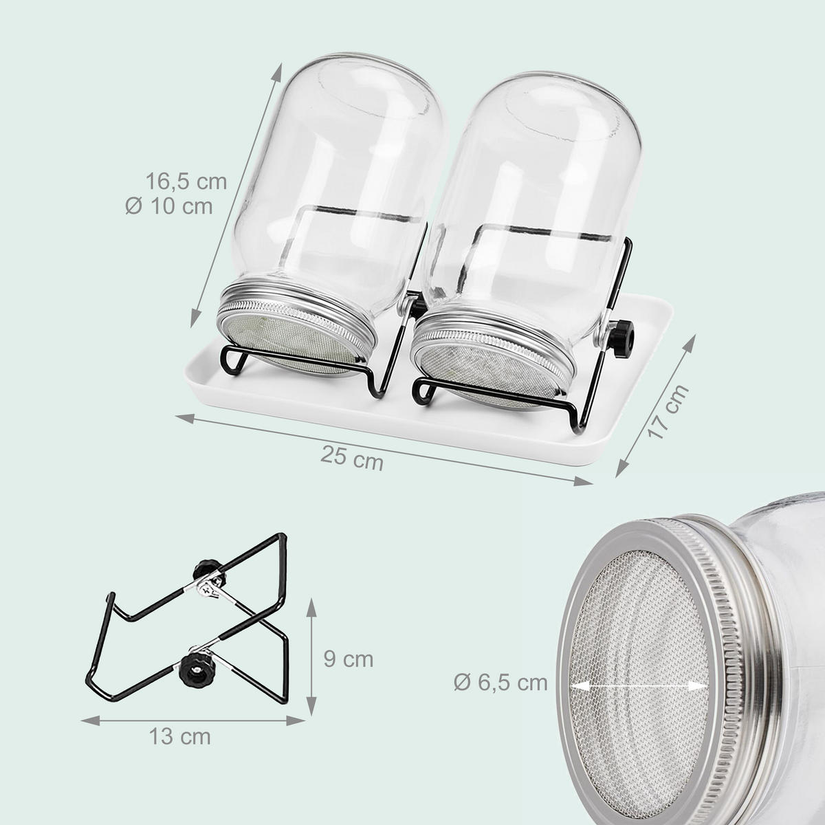 2XSPROSSENGLAS - Transparent, Glas/Kunststoff (0.87L) - Relaxdays