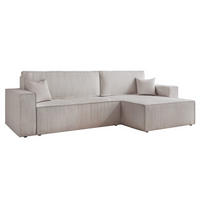 ECKSOFA Adara Max Mit Schlaffunktion - Hellgrau, Holzwerkstoff/Textil (145/276cm) - Fun Möbel