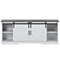 TV-LOWBOARD 150/40/60 cm braun/weiß aus Spanplatte mit Schiebetüren - Weiß, Holzwerkstoff (150/60/40cm) - OKWISH