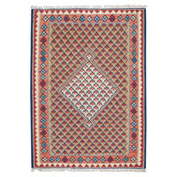 HANDWEBTEPPICH Kelim Senneh Mehrfarbig 149/106 cm Schurwolle - Multicolor, Textil (106/149cm) - Looma