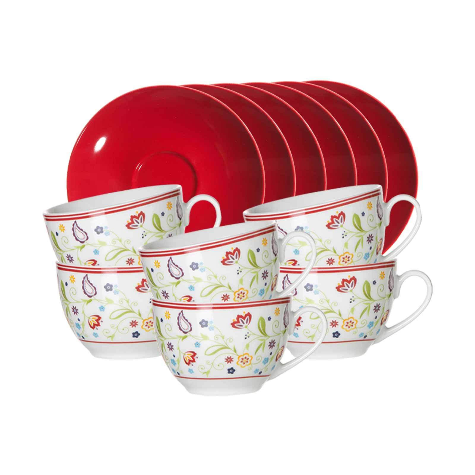 FRÜHSTÜCKSTASSENSERVICE Shanti Doppio bunt 12er Set - Multicolor, Keramik (1/1/1cm) - Ritzenhoff Breker
