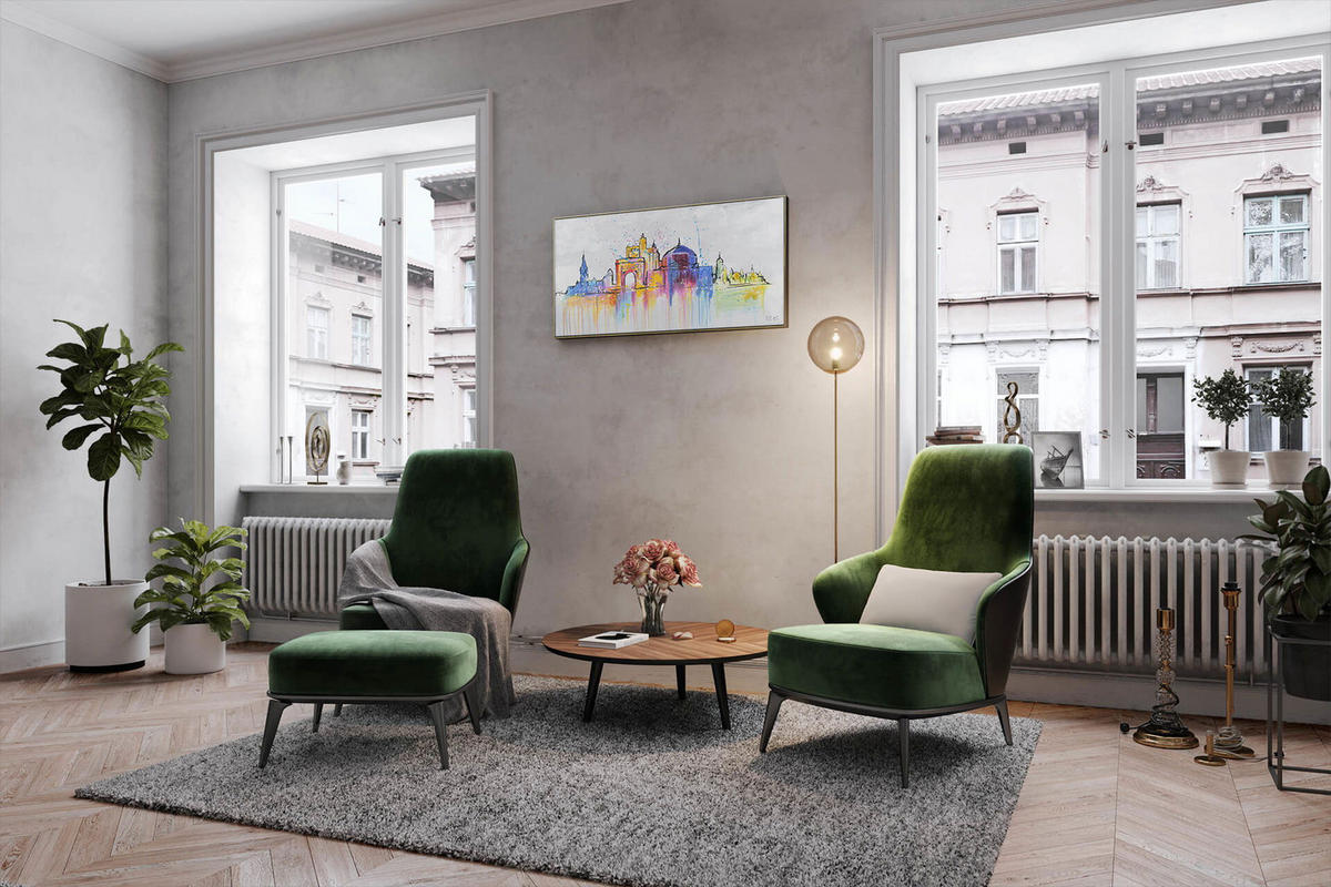 ACRYLBILD HANDGEMALT 120/60 cm - Grau, Holz/Textil (120/60cm) - KUNSTLOFT