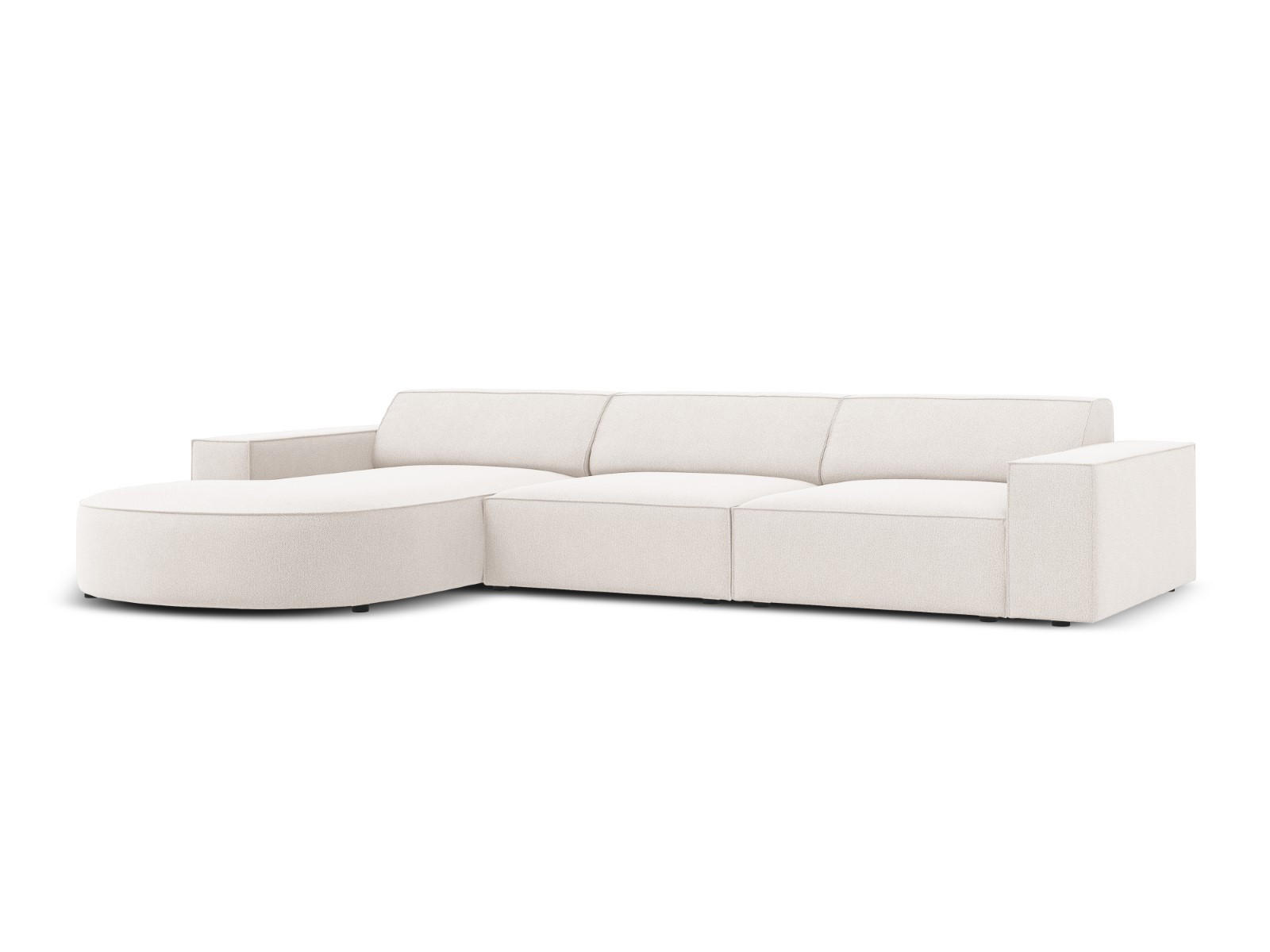 ECKSOFA links Jodie aus strukturiertem Stoff leichtes beige 4 Sitzplätze - Beige, Textil (166/284cm) - Micadoni