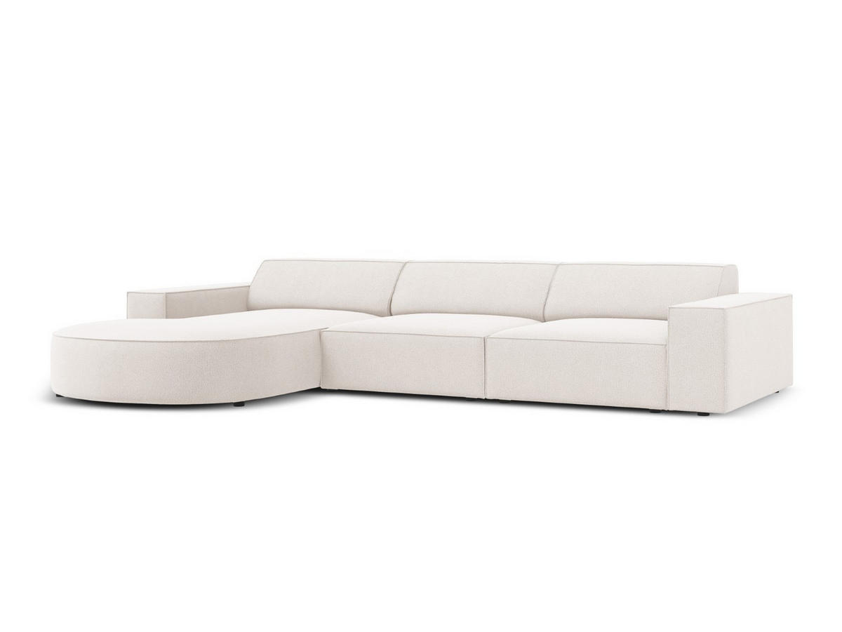 ECKSOFA links Jodie aus strukturiertem Stoff leichtes beige 4 Sitzplätze - Beige, Textil (166/284cm) - Micadoni