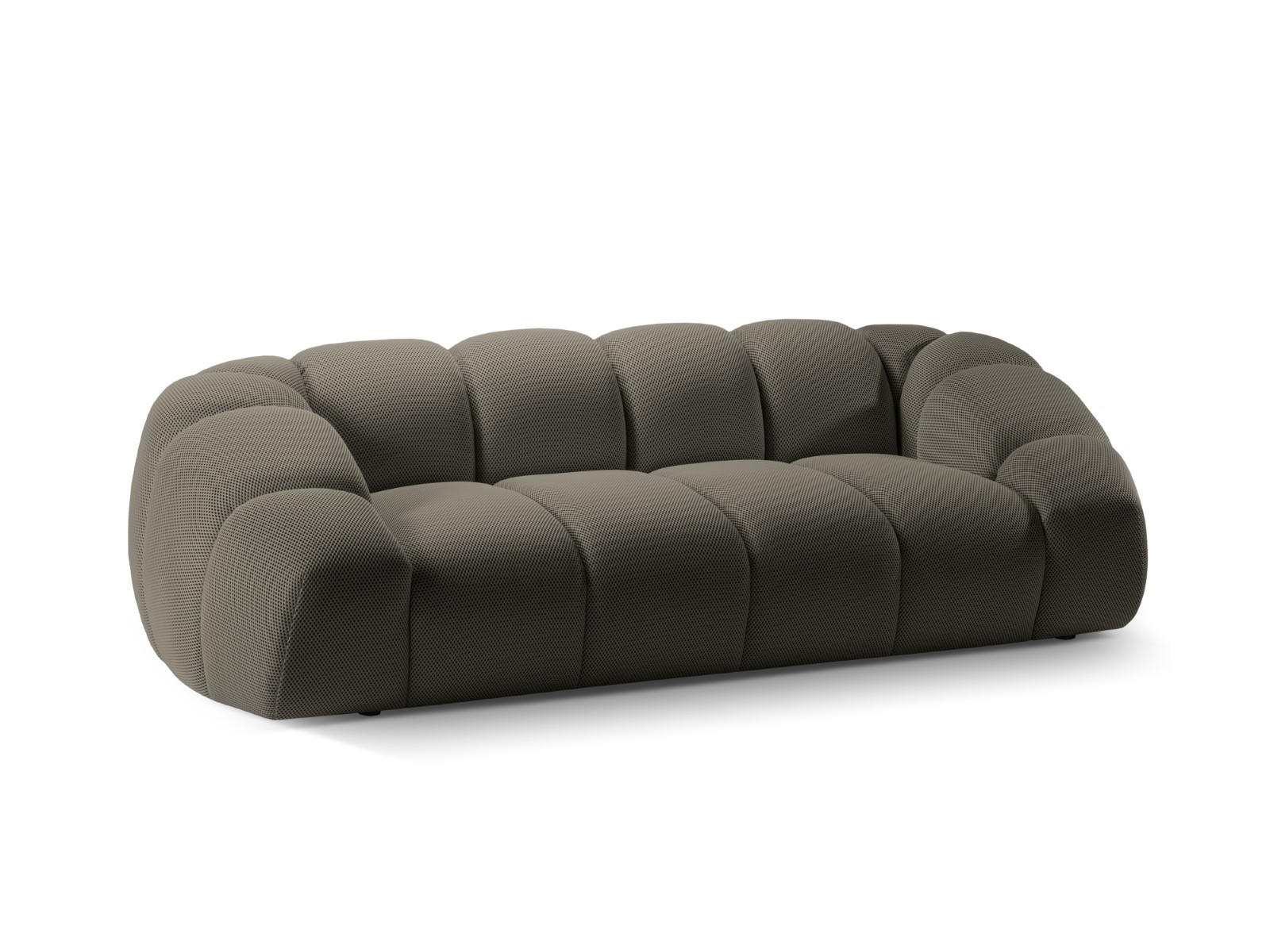 SOFA Diana aus 3D-Stoff Stahl 3 Sitzplätze - Edelstahlfarben, Textil (114/72/234cm) - Micadoni