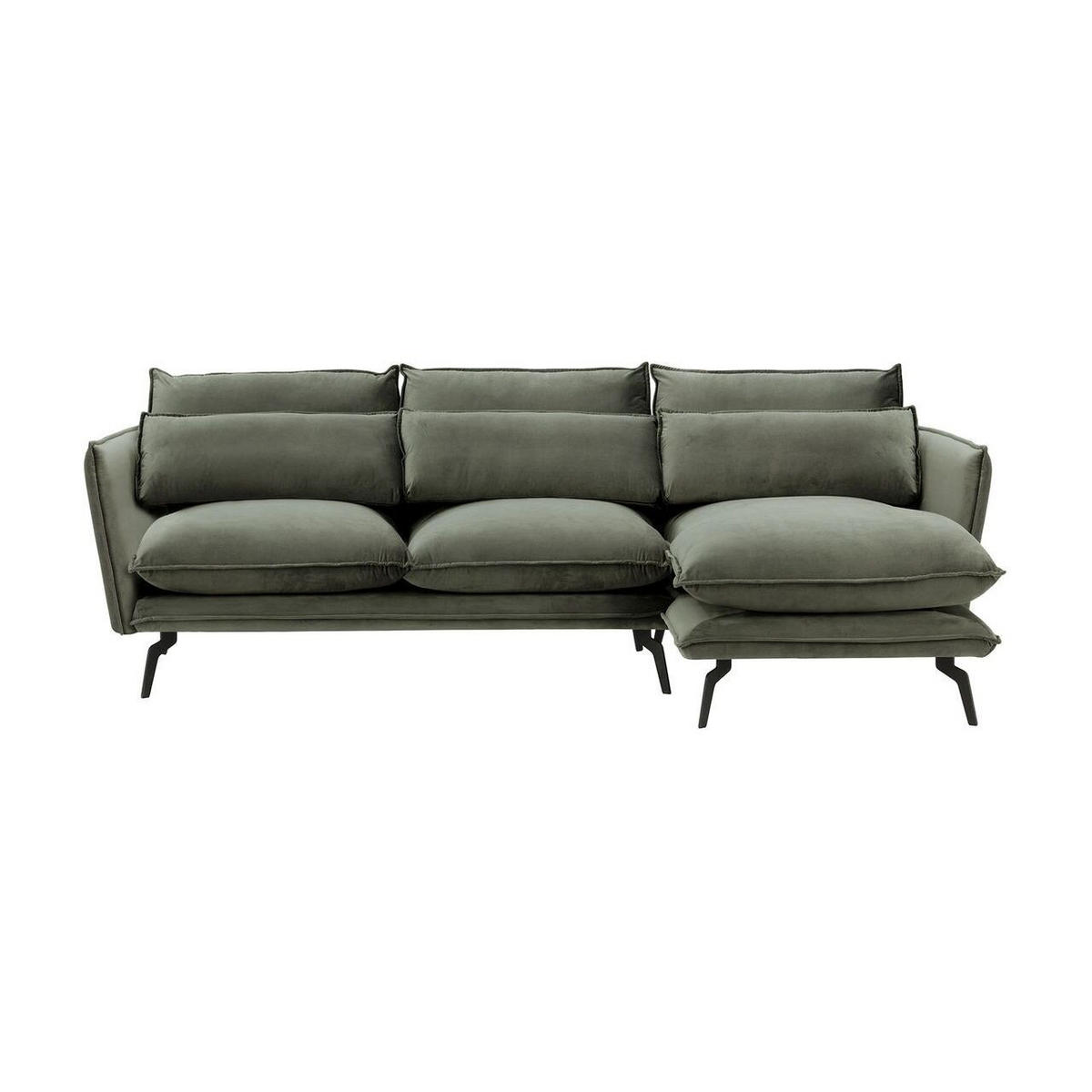 ECKSOFA Layla Rechts-Velluto 19 - Dunkelgrau, Holz/Textil (278/160cm)