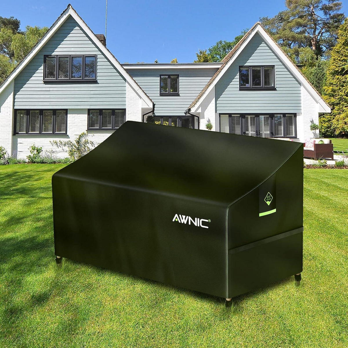 GARTENBANK Abdeckung 420D Polyester 160 x 70 x 60/88 cm - Schwarz, Textil (160/70/60cm)