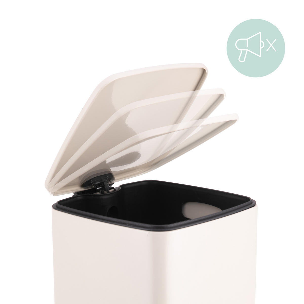 MÜLLEIMER - Beige, Kunststoff/Metall (25/33/30cm) - Relaxdays