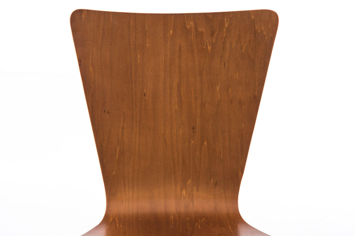 BESUCHERSTUHL Jaron mit Holzsitz und Metallgestell, Farbe: Braun - Chromfarben/Braun, Holz/Metall (43/84/50cm) - TPFLiving
