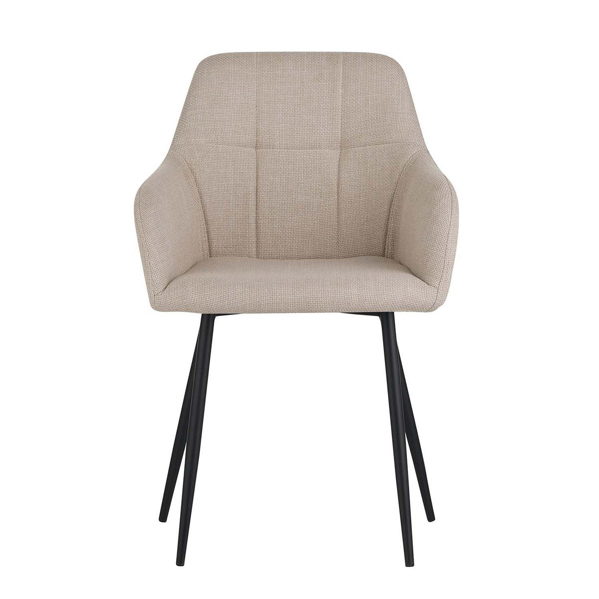 ARMLEHNSTUHL Maria - Beige - Beige/Schwarz, Textil/Metall (55/84/61cm) - Hela Vertriebs GmbH