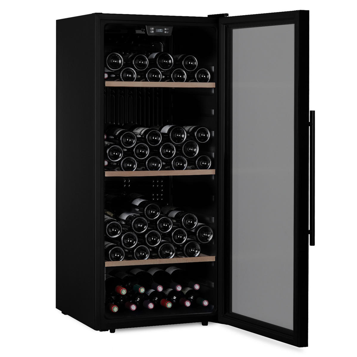 WEINKÜHLSCHRANK CAVCB122 Schwarz, von 122 Flaschen, 242L 5 Regale Thermoelektrische Kühlung, LED Anti-UV - Schwarz, Metall (55/127/55.5cm) - Les Petits Champs