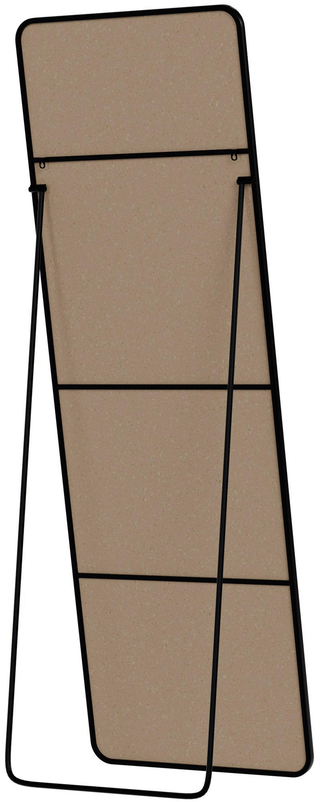 STANDSPIEGEL Murcia Glas Schwarz-matt Ganzkörperspiegel - Schwarz, Glas (50/150/3cm) - DELUKE