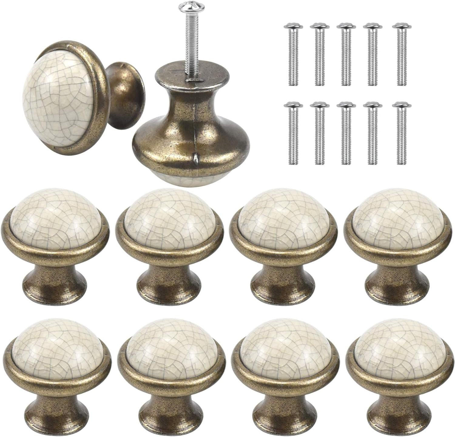 SCHRANKKNOPF Keramik 10er-Set 33 mm - Orange, Metall (3.6/3/3.6cm)