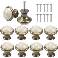 SCHRANKKNOPF Keramik 10er-Set 33 mm - Orange, Metall (3.6/3.3/3.6cm)