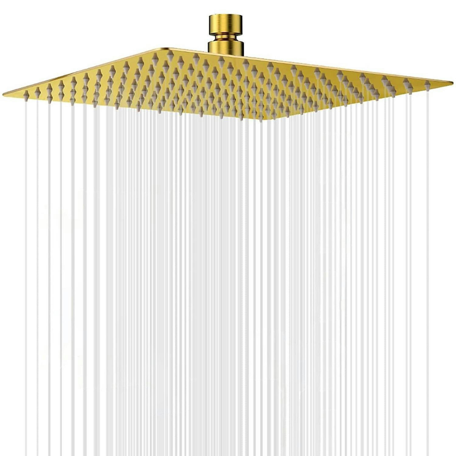 DUSCHKOPF Regendusche 30 cm Quadratisch Gold Edelstahl - Goldfarben, Metall (30.5/12.7/30.5cm)