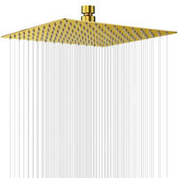 DUSCHKOPF Regendusche 30 cm Quadratisch Gold Edelstahl - Goldfarben, Metall (30.5/12.7/30.5cm)