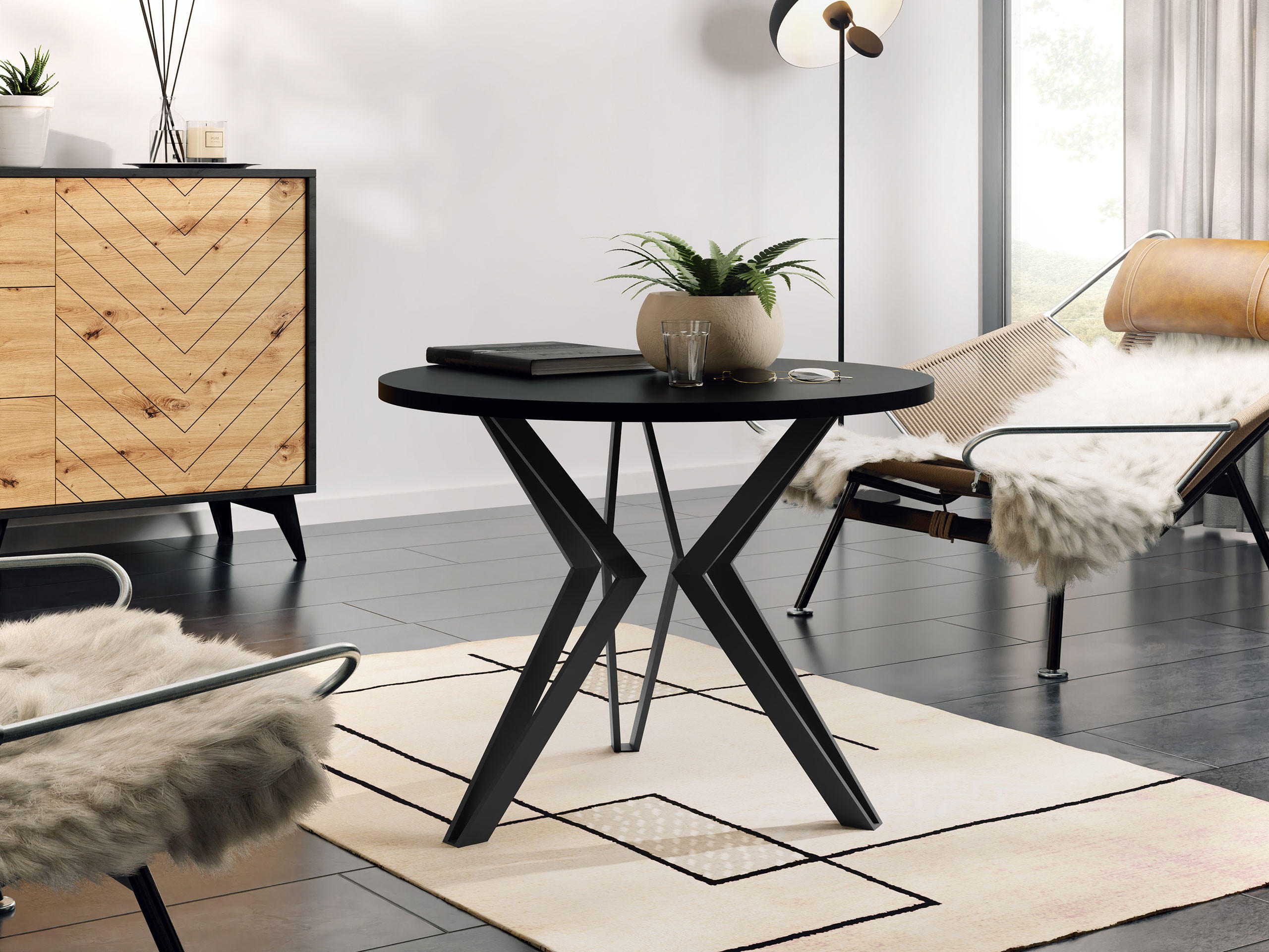 COUCHTISCH STK M13 - Schwarz/Grau, Metall (67/67/50cm) - MIRJAN24