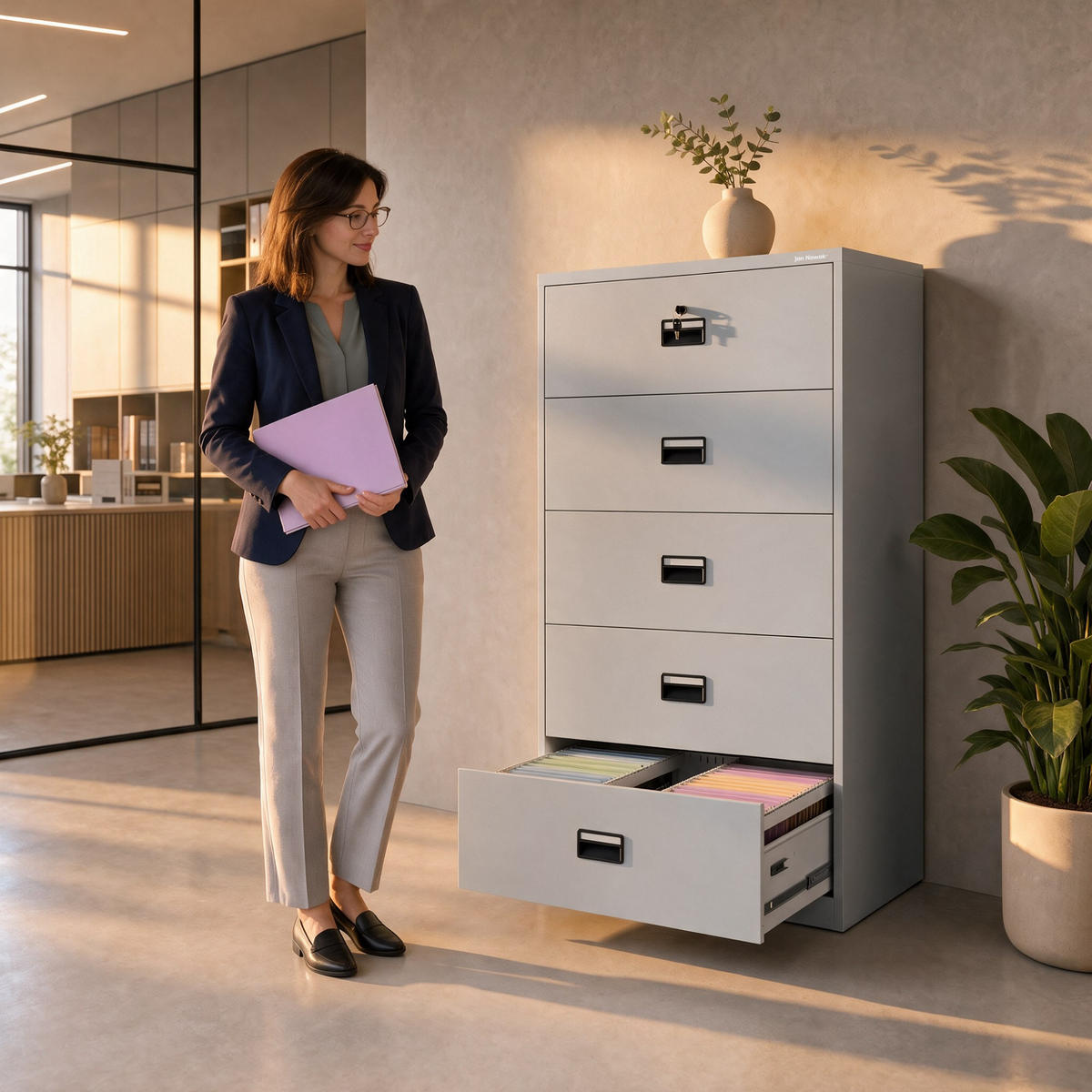 AKTENSCHRANK aus Metall SARA XL V5 162x90x60 cm - Grau, Metall (90/162/60cm) - Jan Nowak