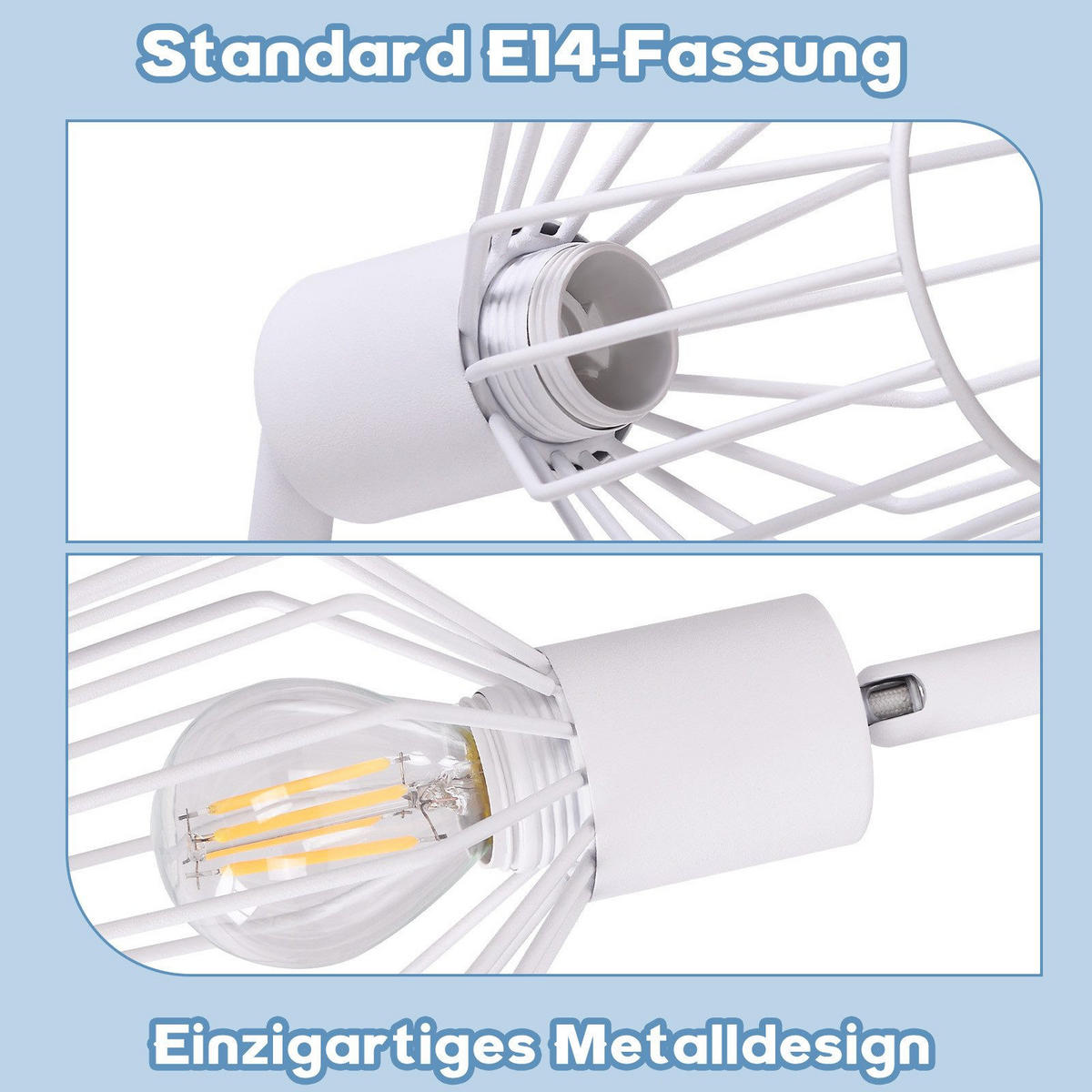 STRAHLER Franziska 4-flammig 75/24/10 cm - Weiß, Metall (75/24/10cm) - Nettlife