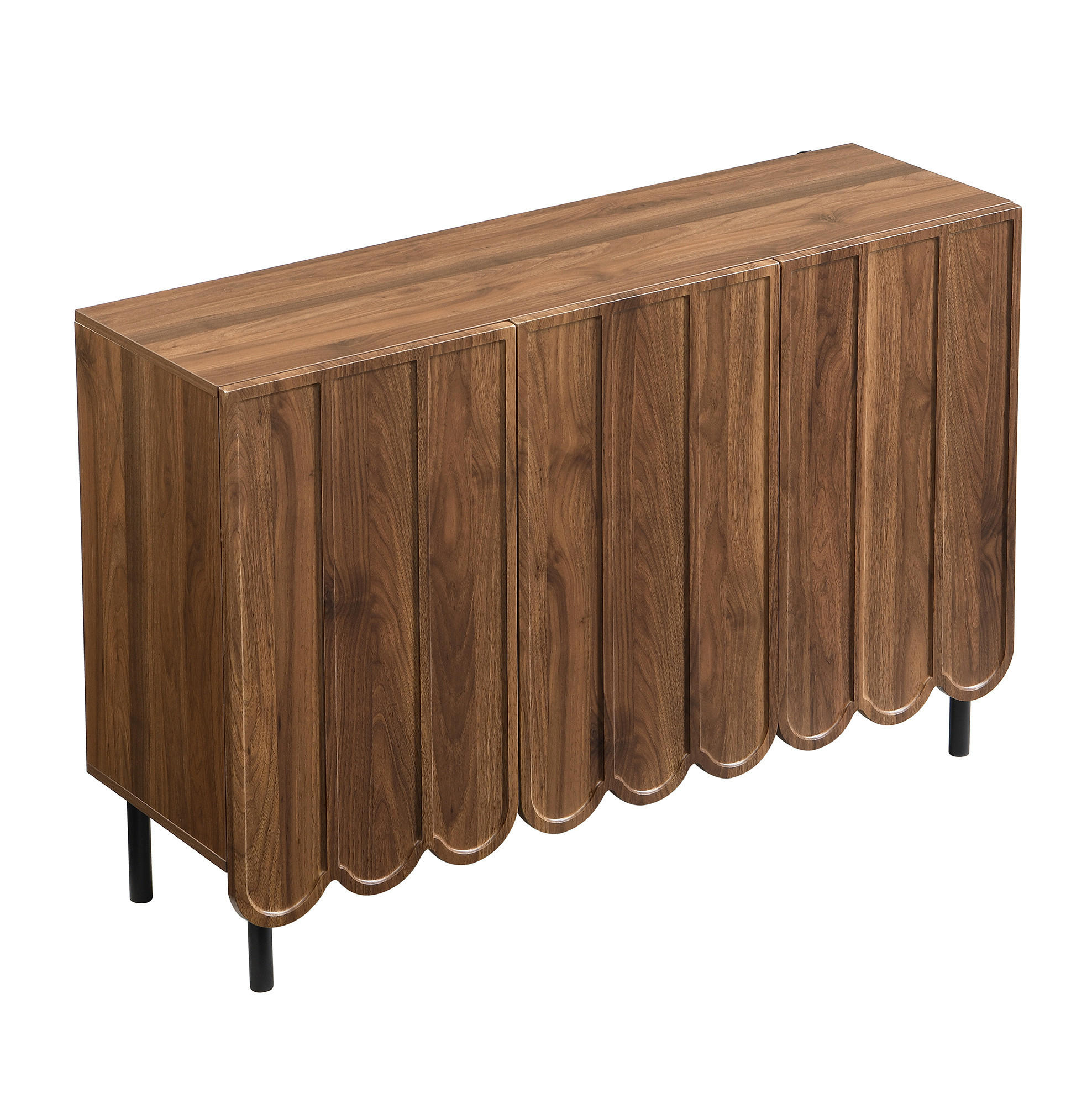 KOMMODE aus MDF 120x35x80cm in Walnuss mit Rebound-System - Walnussfarben, Holzwerkstoff (120/80/35cm) - Modfu