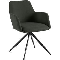 ESSZIMMERSTUHL Cord Grün - Schwarz/Grün, Textil/Metall (56/81/62cm) - CLP