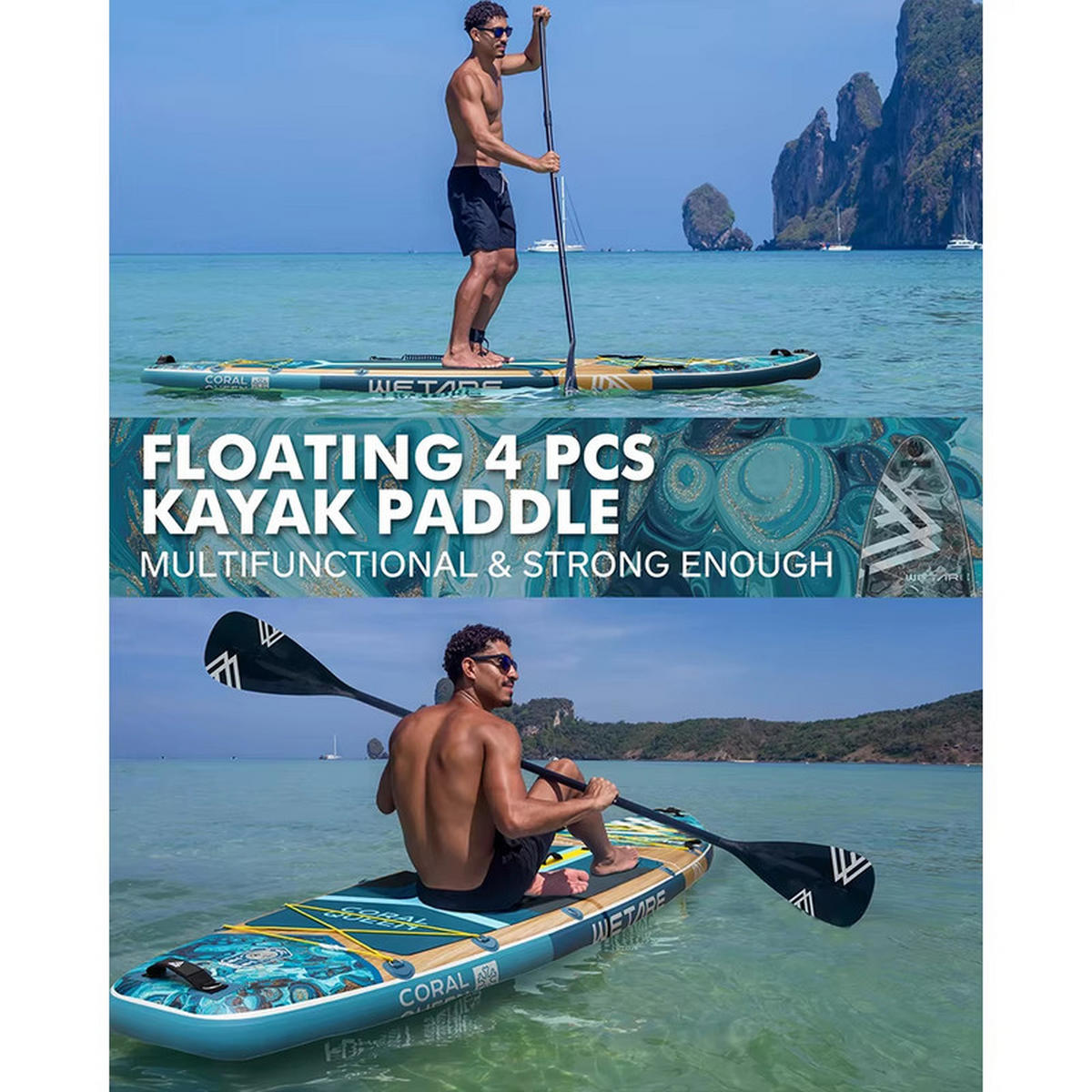 STAND-UP PADDLE BOARD Inklusive Zubehör 351 × 89 × 15cm - Blau, Kunststoff (351/89cm)
