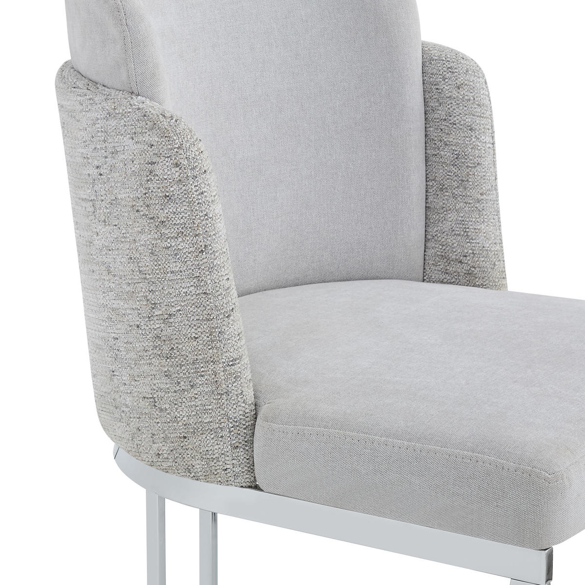 ESSZIMMERSTUHL 2er Set Chenille Hellgrau Silber Modern - Grau, Textil (61.5/86/53.5cm) - FLIEKS