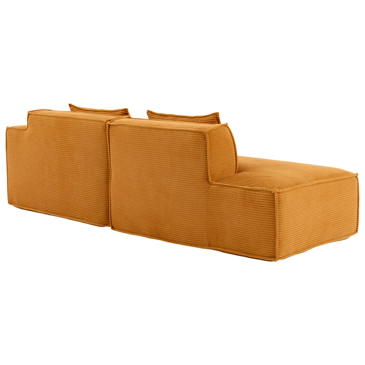 ECKSOFA DE-35208 mit 2 Kissen Senfgelb - Gelb, Textil (129/235cm) - ComfortXL