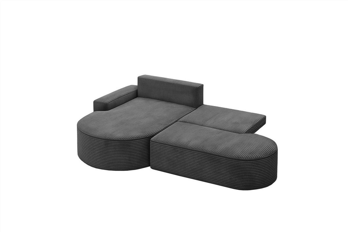 ECKSOFA Girona Mit Schlaffunktion - Dunkelgrau, Holzwerkstoff/Textil (278/179cm) - Fun Möbel