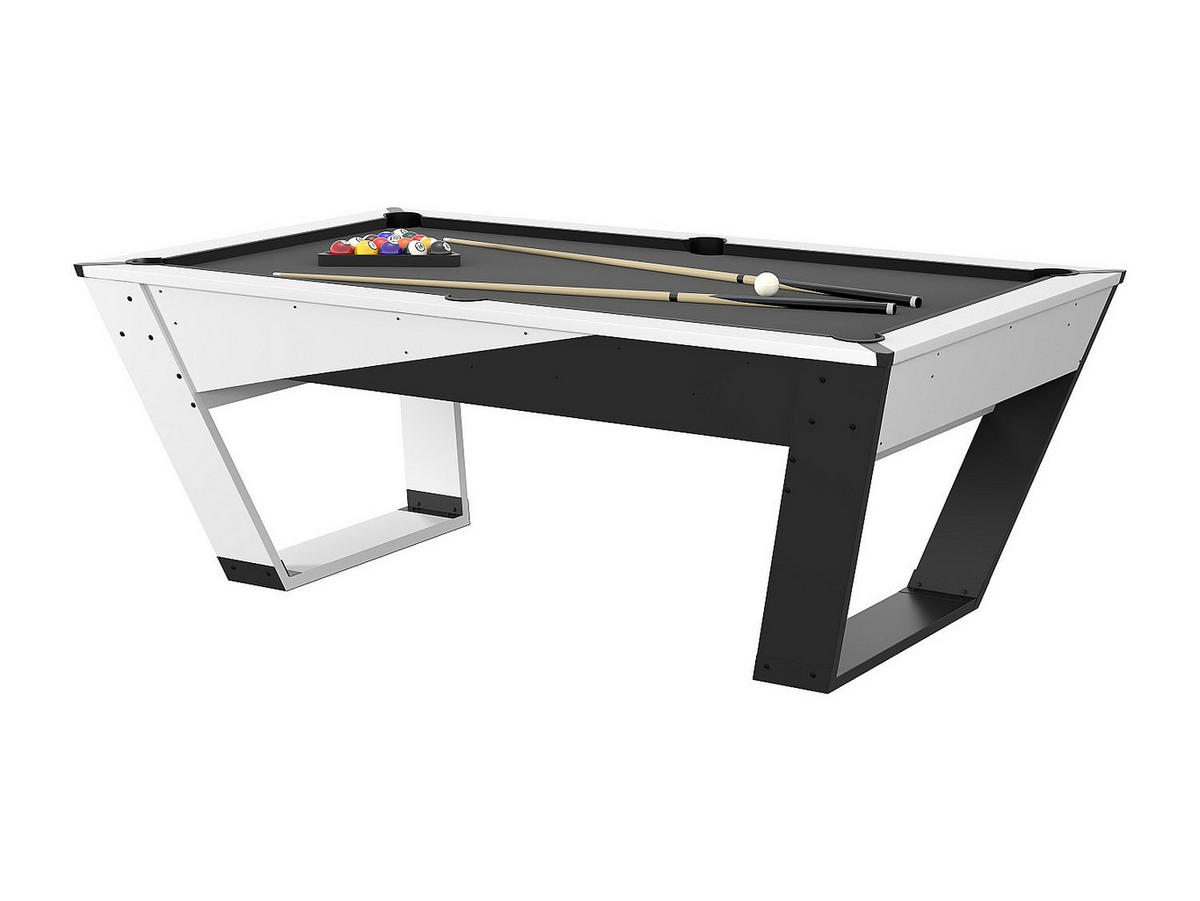 BILLARDTISCH - 213.4 cm x 122.4 cm - holz - schwarz, weiß Harrison - Schwarz/Weiß, Holz (213.4/122.4cm) - Vente-Unique