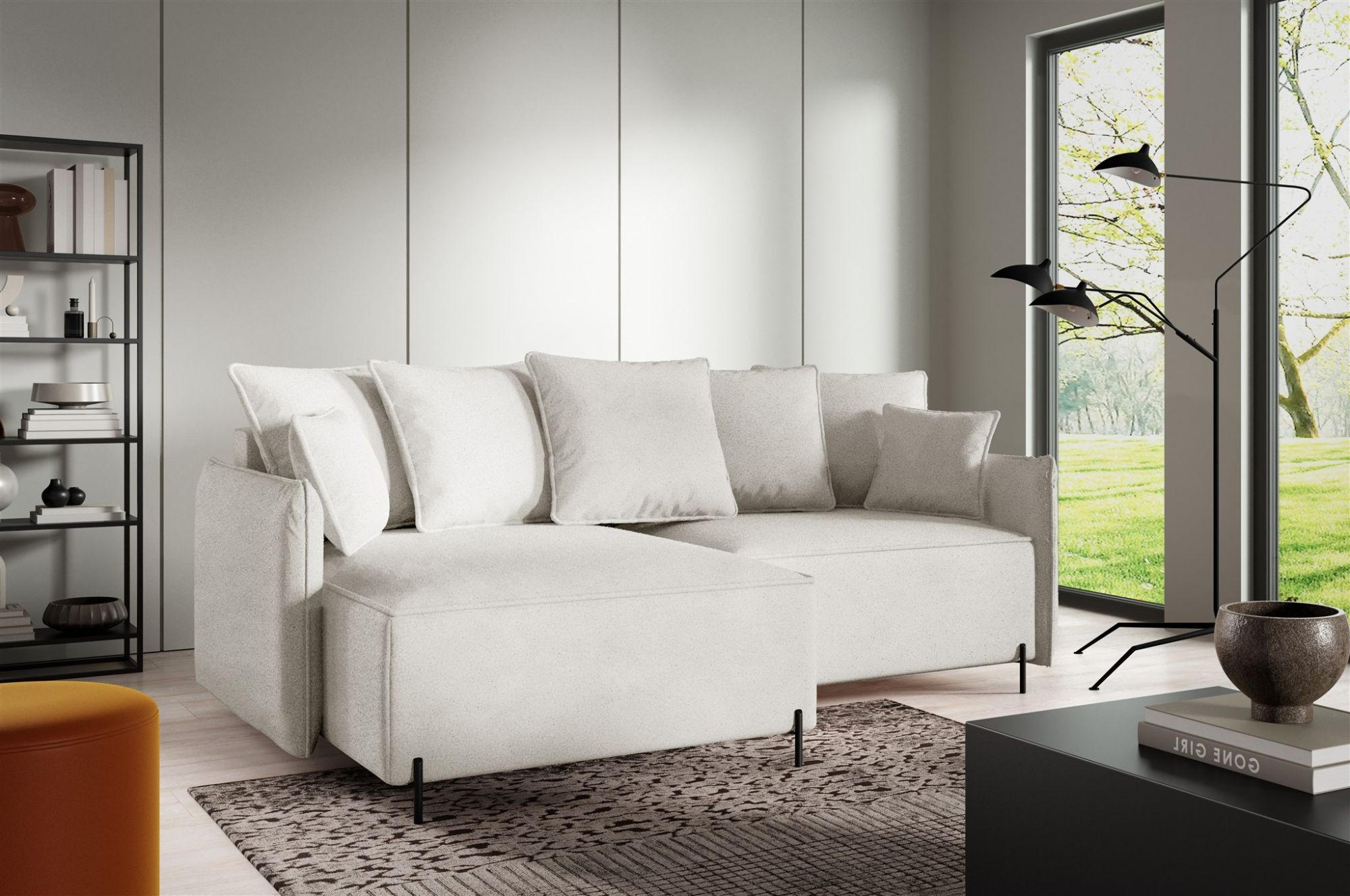 ECKSOFA Betto - Weiß, Holzwerkstoff/Textil (221/148cm) - Fun Möbel