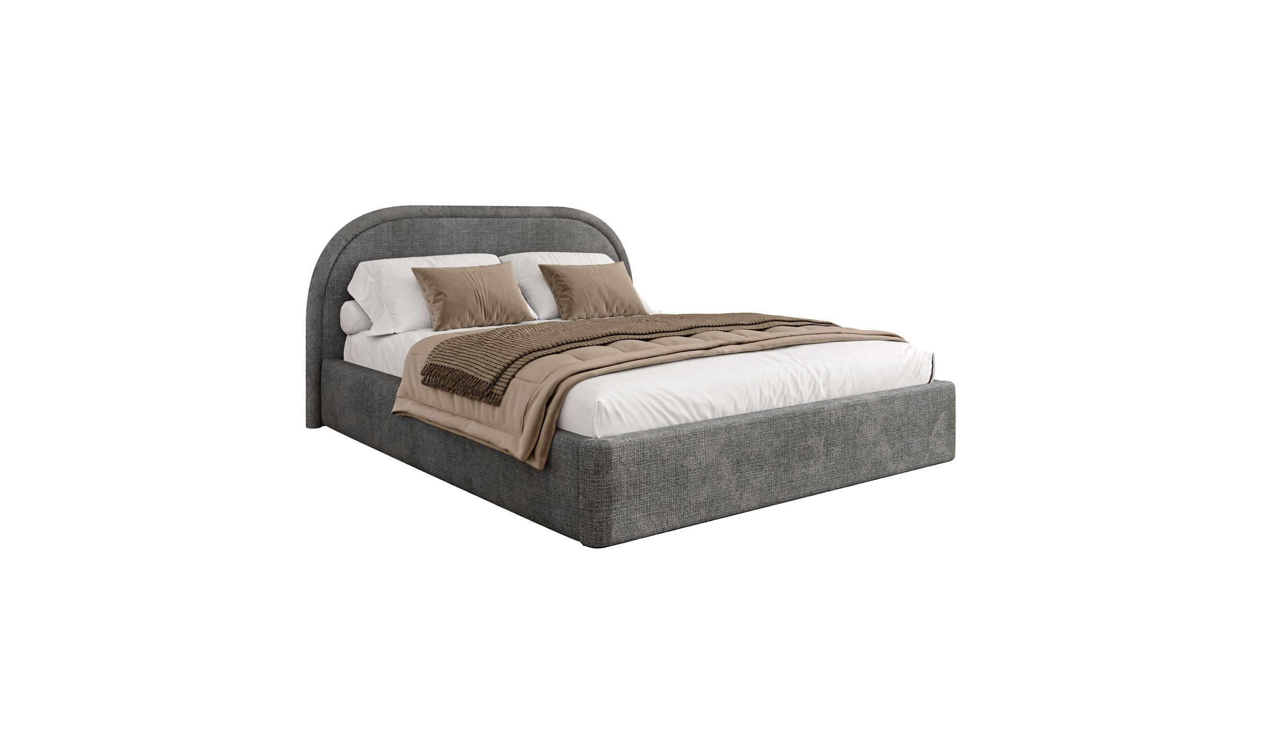POLSTERBETT OLIVIA 160x200 cm Crem 96 34 Holzlatten - Grau, Textil (160/200cm) - Lookway