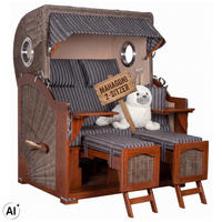 STRANDKORB 2-Sitzer Düne Mahagoni 500 - Anthrazit/Braun, Holz/Metall (125/170/80cm) - Mr. Deko