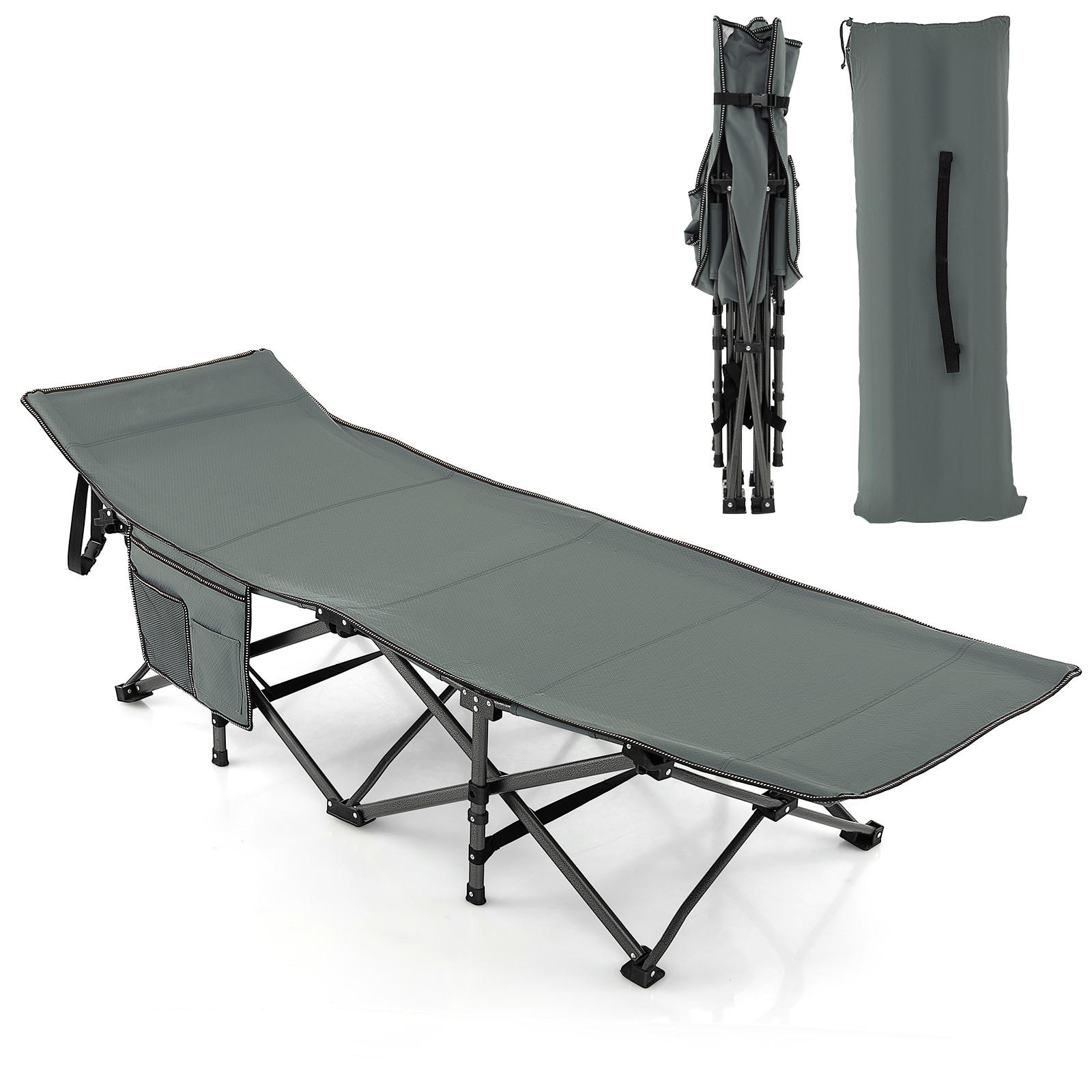 CAMPINGLIEGE Klappbare Grau - Grau, Metall - COSTWAY