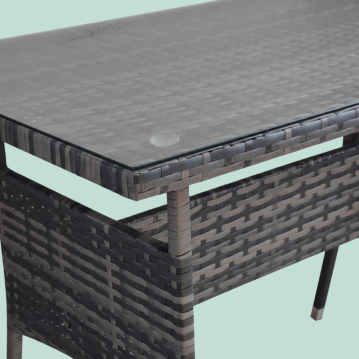 GARTENTISCH - Grau, Glas/Kunststoff (60/100/70cm) - Relaxdays