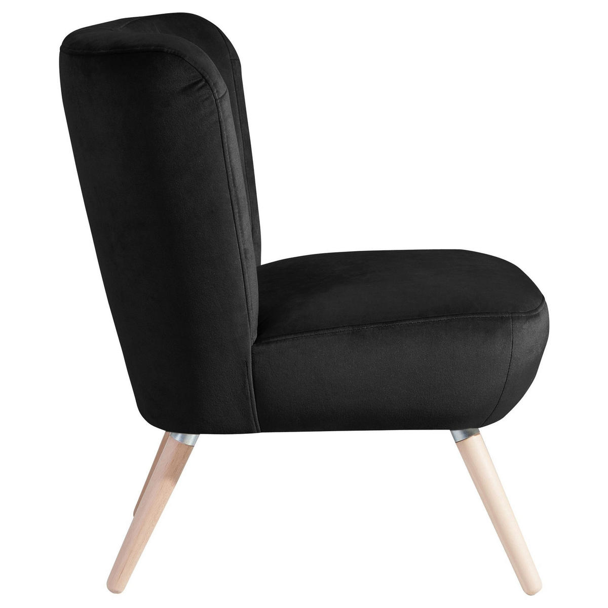 SESSEL Kassi Bezug Samtvelours Buche natur / schwarz - Schwarz, Kunststoff (69/80/68cm) - 58aufmkessel