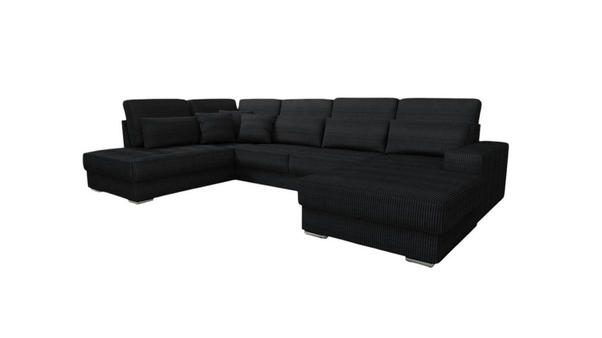 WOHNLANDSCHAFT Nevio In Scala - Schwarz, Holzwerkstoff/Textil (401/88/226cm) - Fun Möbel