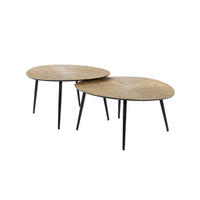 COUCHTISCH-SET TIBALI Bronze Metall - Schwarz/Bronzefarben, Metall (77/60/43cm) - KAWOLA