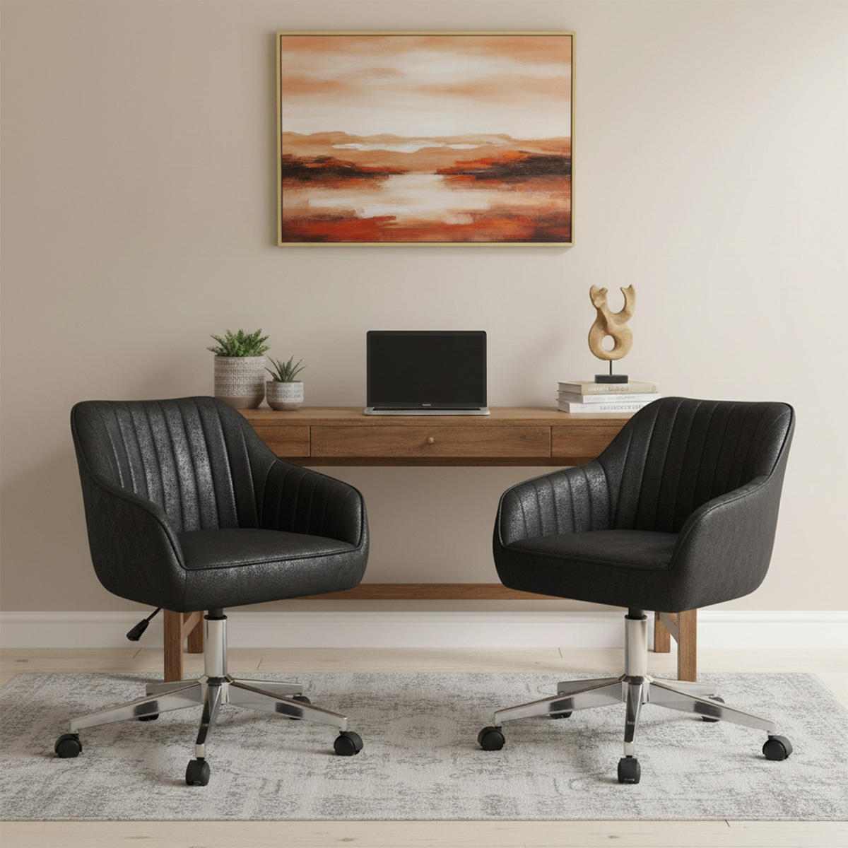 BÜROSTUHL Mika-Noel - Chromfarben/Schwarz, Textil/Metall (60/79/61cm) - DUBI Möbel