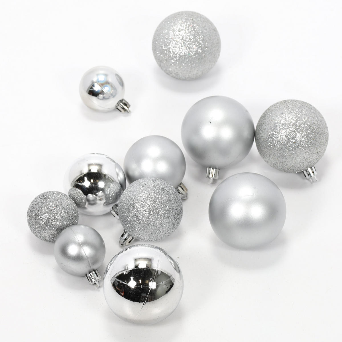 WEIHNACHTSKUGELN Set 70er-Set - Silberfarben, Kunststoff (28/16/37cm) - Home Styling Collection