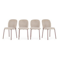 STÜHLE 4er-Set mit Stoffbezug und Metallbeinen 60/85/51 cm - Terracotta, Textil (60/85/52.5cm) - Calicosy