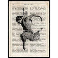 POSTER Ballerina Springen A4 Schwarzer Rahmen - Schwarz, Papier (29.7/5/21cm) - Nacnic