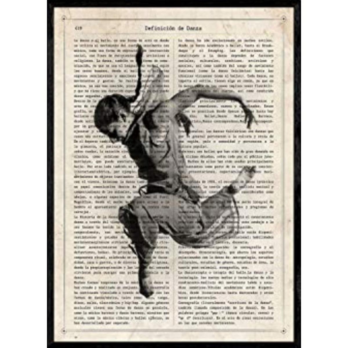 POSTER Ballerina Springen A4 Schwarzer Rahmen - Schwarz, Papier (29.7/5/21cm) - Nacnic