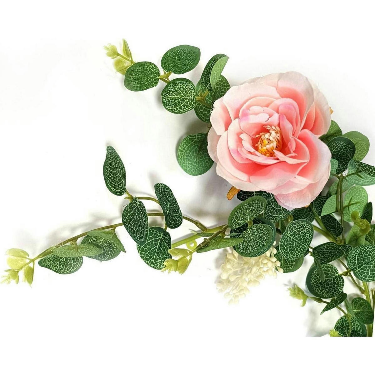 BLUMENGIRLANDE 190 cm Grün Rosa - Rosa, Kunststoff (10cm)